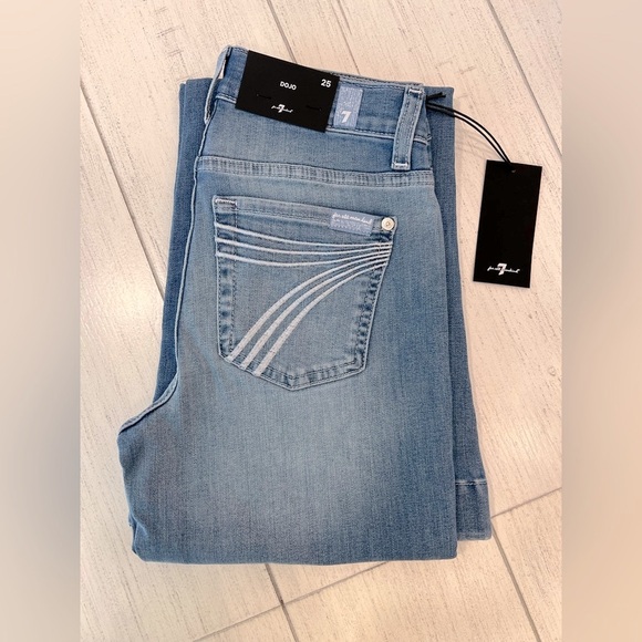 7 For All Mankind Dojo Original Jeans Women's Trouser NWT Size 25 7FAMK Slim Evo - Picture 1 of 10